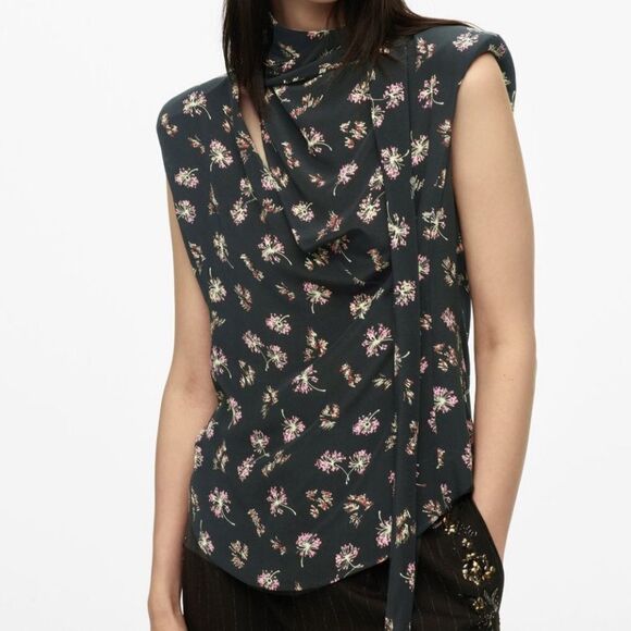 ZARA Collection Crepe Blouse Small - Picture 1 of 9